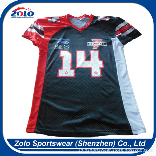 custom sublimated 100% polyester shorts sleeves flag american football uniforms